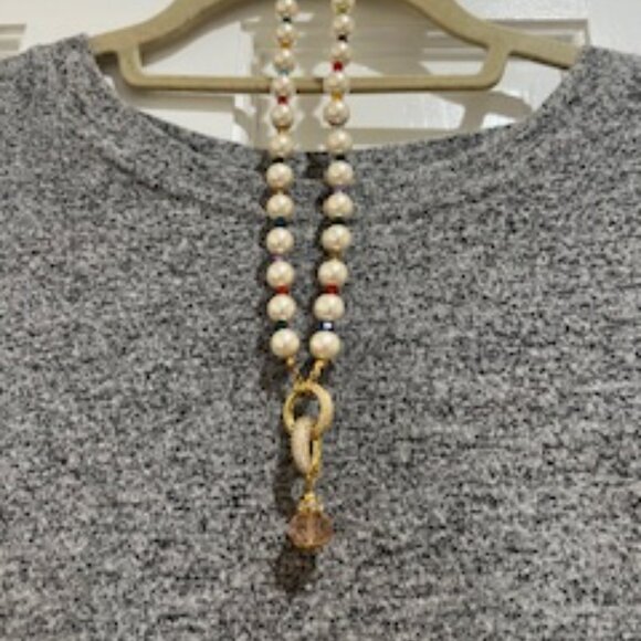 Almost New Saule Multi-Colored Pendant Necklace w/Czech Glass Beads & Dustbag - Picture 7 of 7